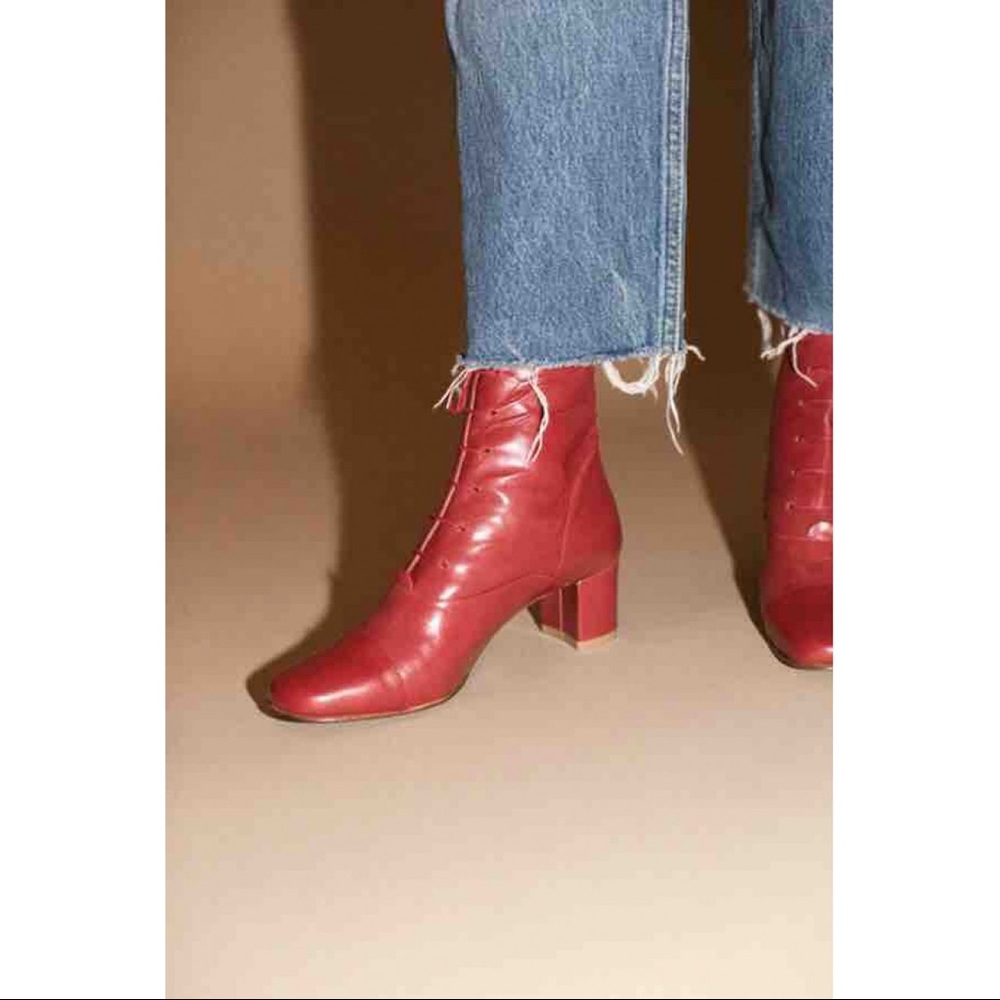 BY FAR RED LADA BOOTS